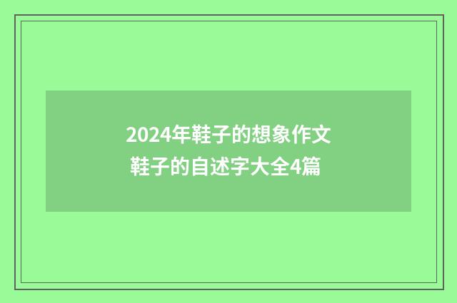 2024年鞋子的想象作文 鞋子的自述字大全4篇