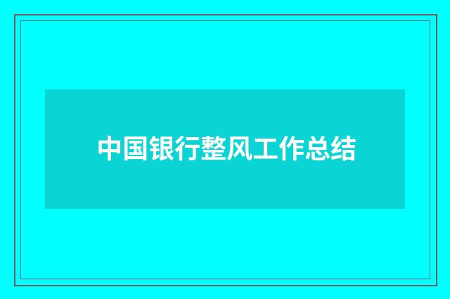 中国银行整风工作总结