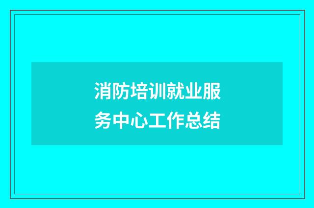 消防培训就业服务中心工作总结