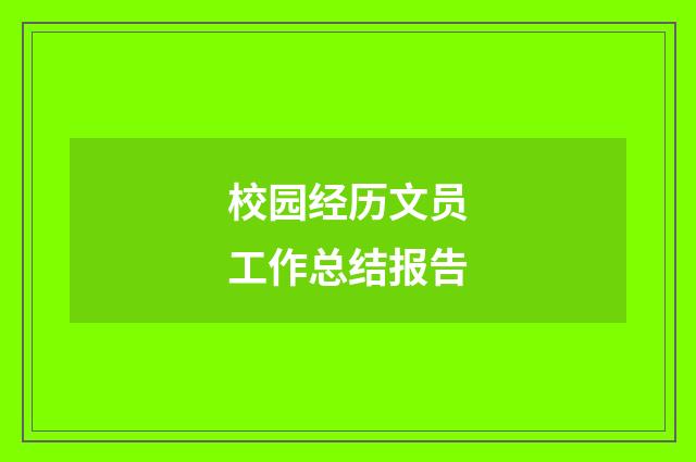 校园经历文员工作总结报告