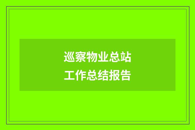 巡察物业总站工作总结报告