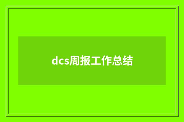 dcs周报工作总结