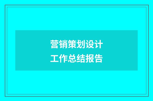 营销策划设计工作总结报告