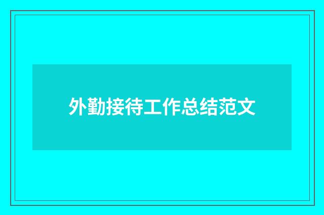 外勤接待工作总结范文