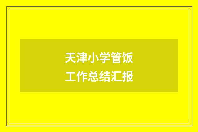 天津小学管饭工作总结汇报