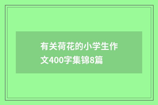有关荷花的小学生作文400字集锦8篇