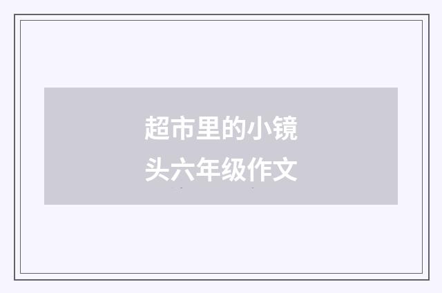 超市里的小镜头六年级作文