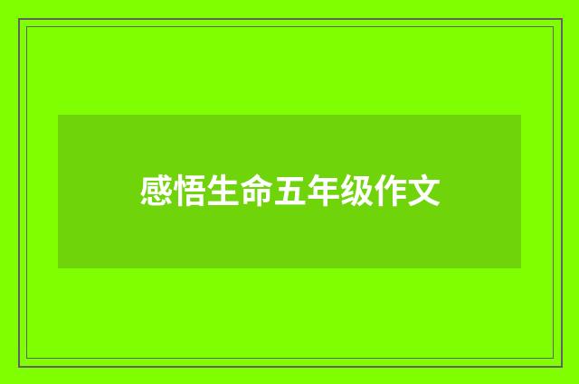 感悟生命五年级作文