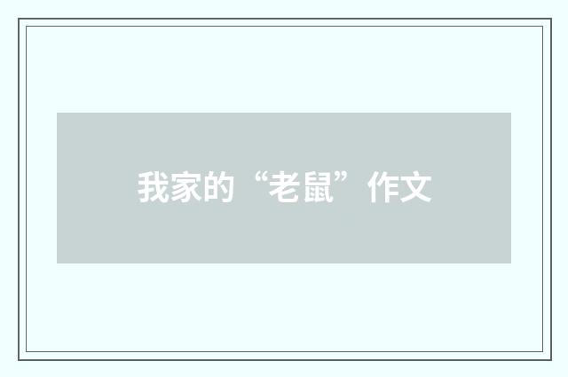 我家的“老鼠”作文