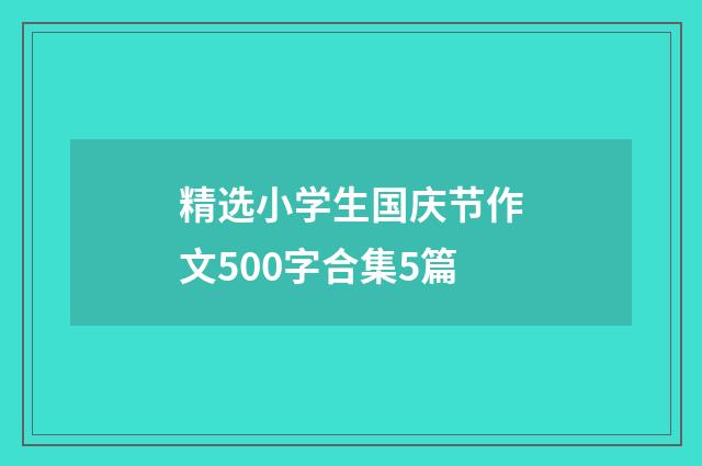 精选小学生国庆节作文500字合集5篇