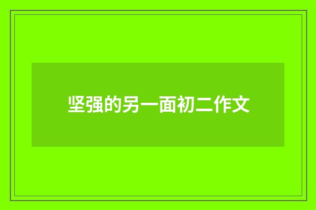 坚强的另一面初二作文