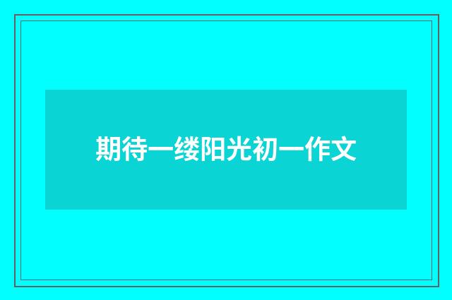 期待一缕阳光初一作文