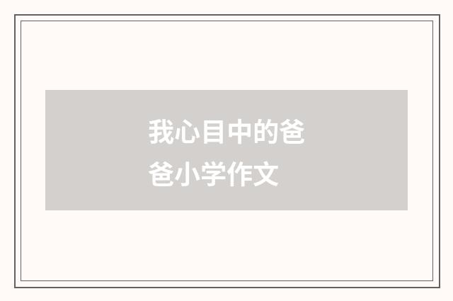 我心目中的爸爸小学作文