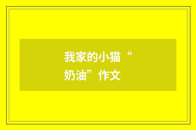 我家的小猫“奶油”作文