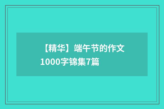 【精华】端午节的作文1000字锦集7篇