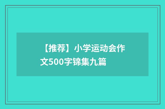 【推荐】小学运动会作文500字锦集九篇