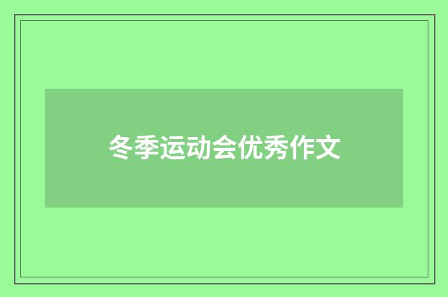 冬季运动会优秀作文