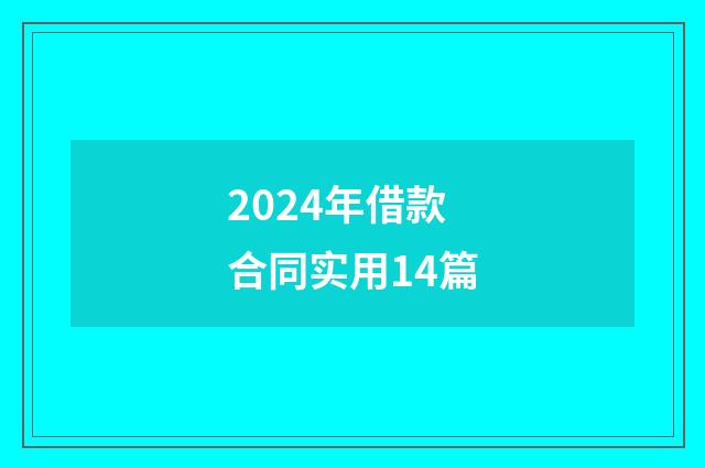 2024年借款合同实用14篇