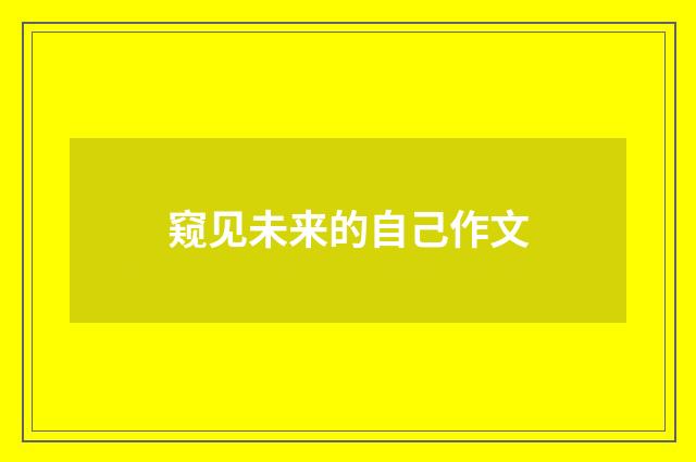 窥见未来的自己作文