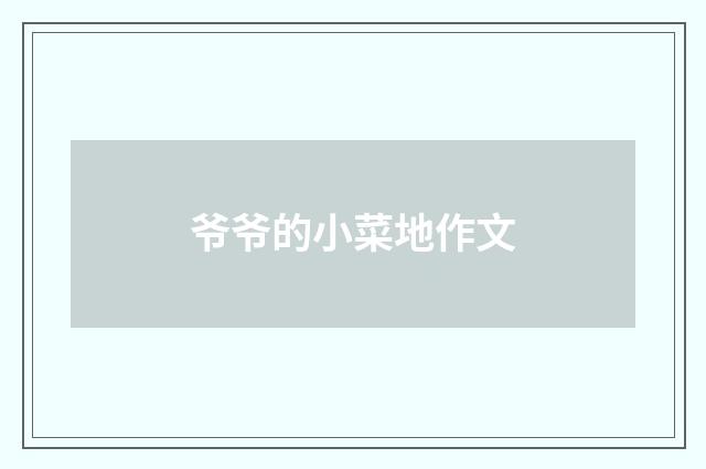 爷爷的小菜地作文