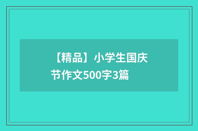 【精品】小学生国庆节作文500字3篇