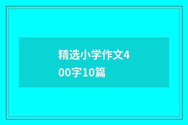 精选小学作文400字10篇