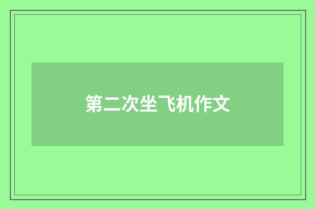 第二次坐飞机作文
