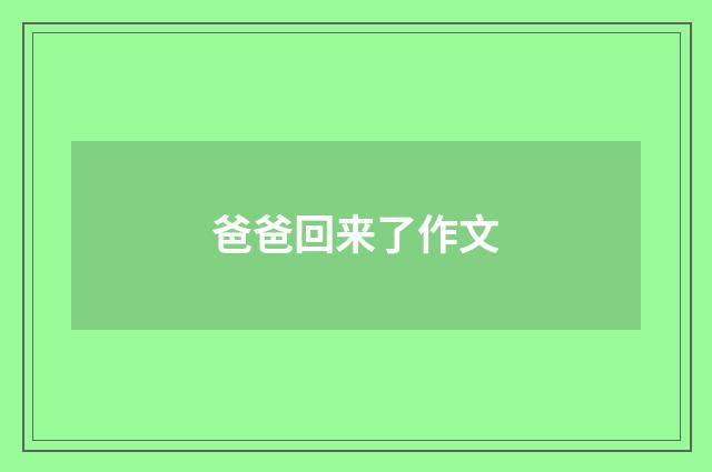 爸爸回来了作文