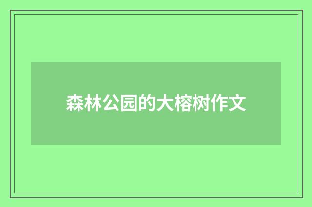 森林公园的大榕树作文