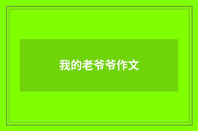 我的老爷爷作文