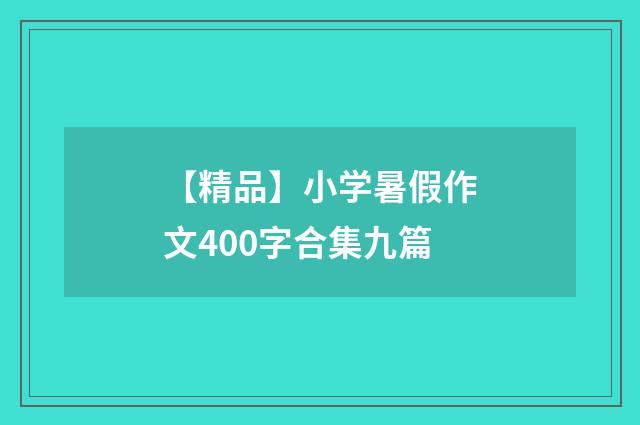 【精品】小学暑假作文400字合集九篇