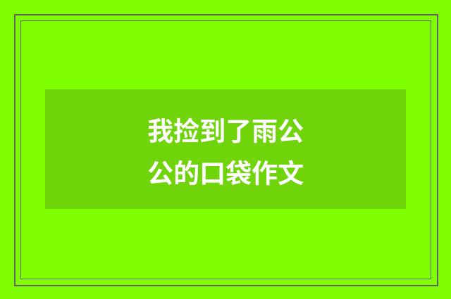 我捡到了雨公公的口袋作文