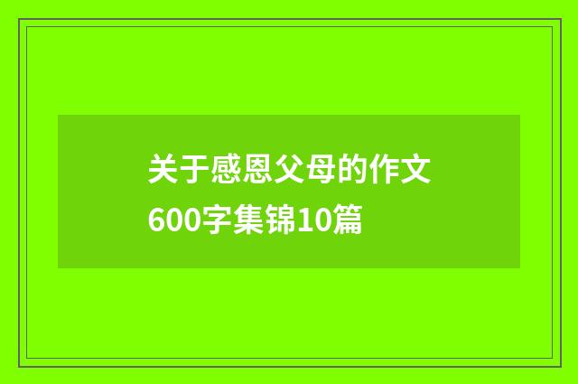 关于感恩父母的作文600字集锦10篇