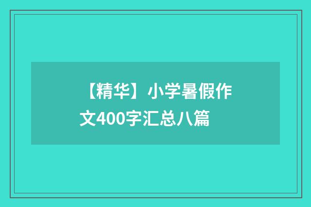 【精华】小学暑假作文400字汇总八篇