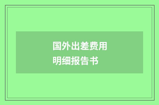 国外出差费用明细报告书