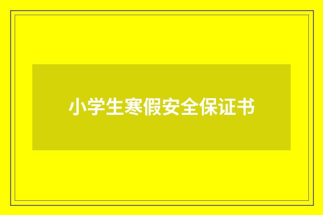 小学生寒假安全保证书