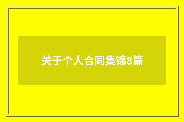 关于个人合同集锦8篇