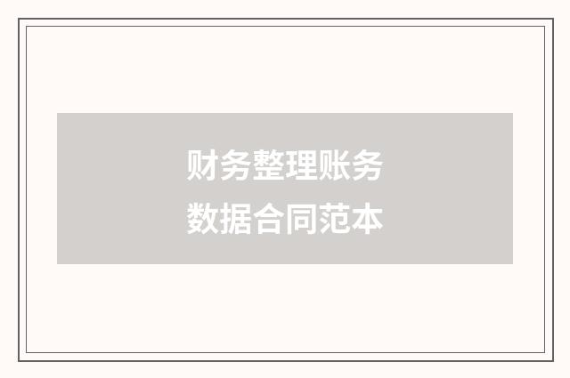 财务整理账务数据合同范本