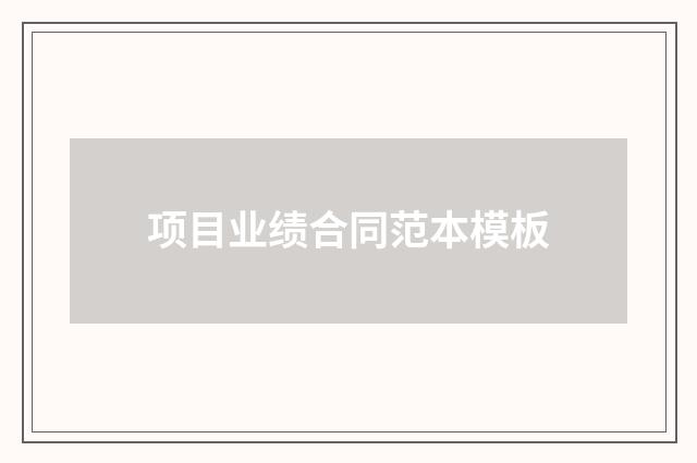 项目业绩合同范本模板