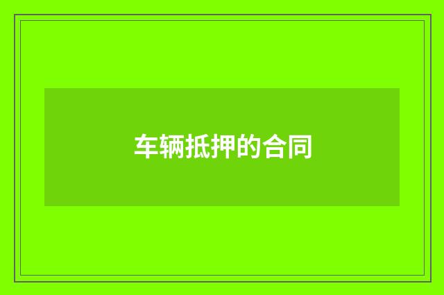 车辆抵押的合同