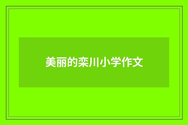 美丽的栾川小学作文