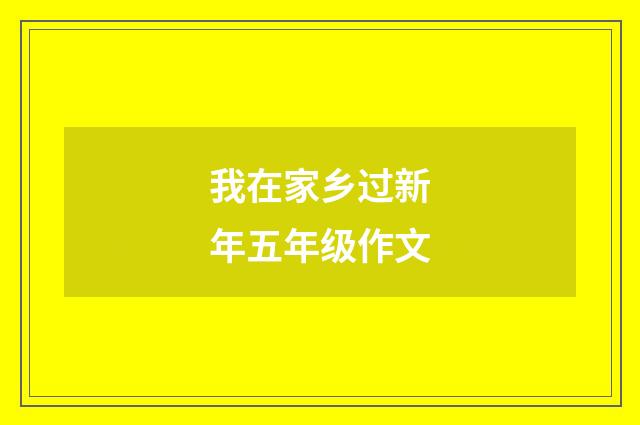 我在家乡过新年五年级作文