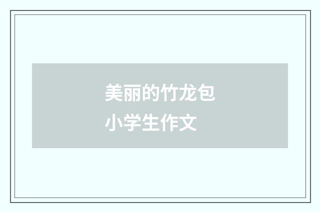美丽的竹龙包小学生作文