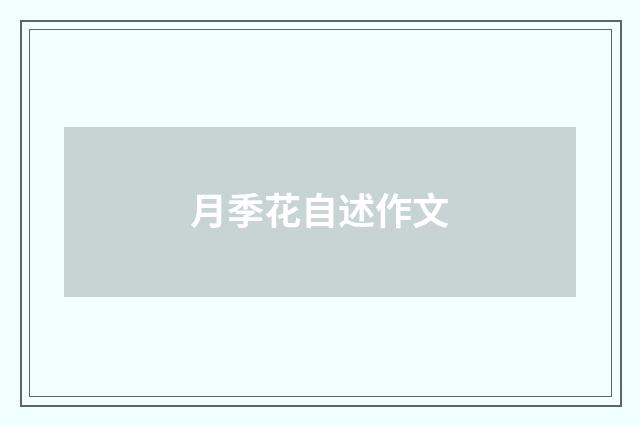 月季花自述作文