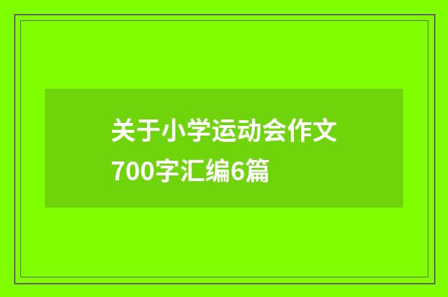 关于小学运动会作文700字汇编6篇