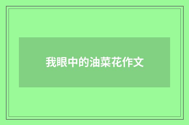 我眼中的油菜花作文