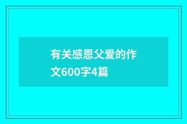 有关感恩父爱的作文600字4篇