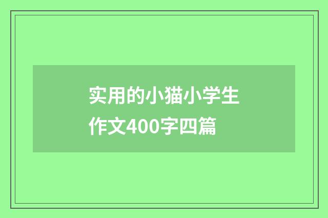 实用的小猫小学生作文400字四篇