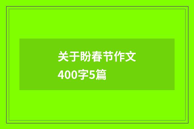 关于盼春节作文400字5篇