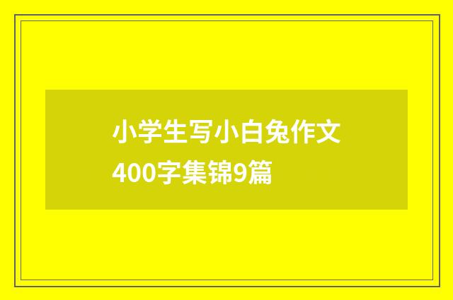 小学生写小白兔作文400字集锦9篇